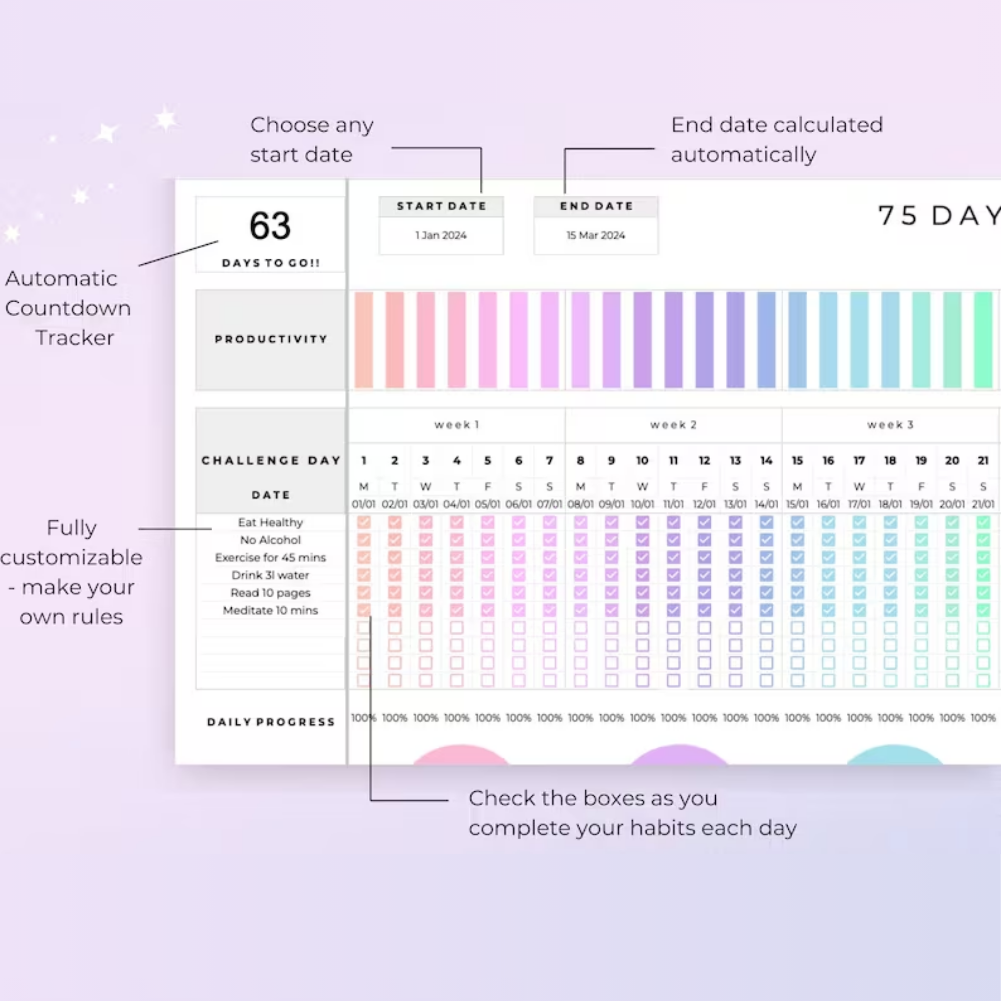 Achieve Your Goals: The Ultimate 75 Hard Challenge Tracker